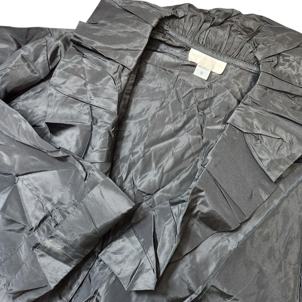 Vintage 1980s Scott McClintock Black Evening Jacket NOS Deadstock Ruffle Collar - Picture 6 of 14
